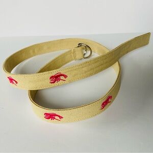 Lobster Belt Size Small Medium Hit Pink Tan Beach Coastal Nautical Women’s EUC